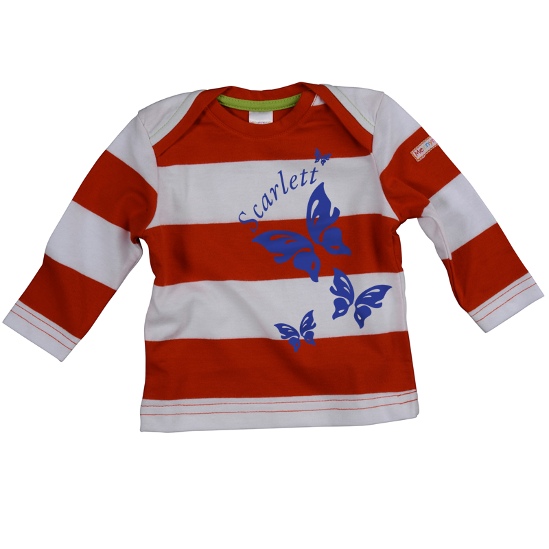 Personalised-Organic-Butterfly-Top-RW Personalised Kids Tshirt Long Sleeved